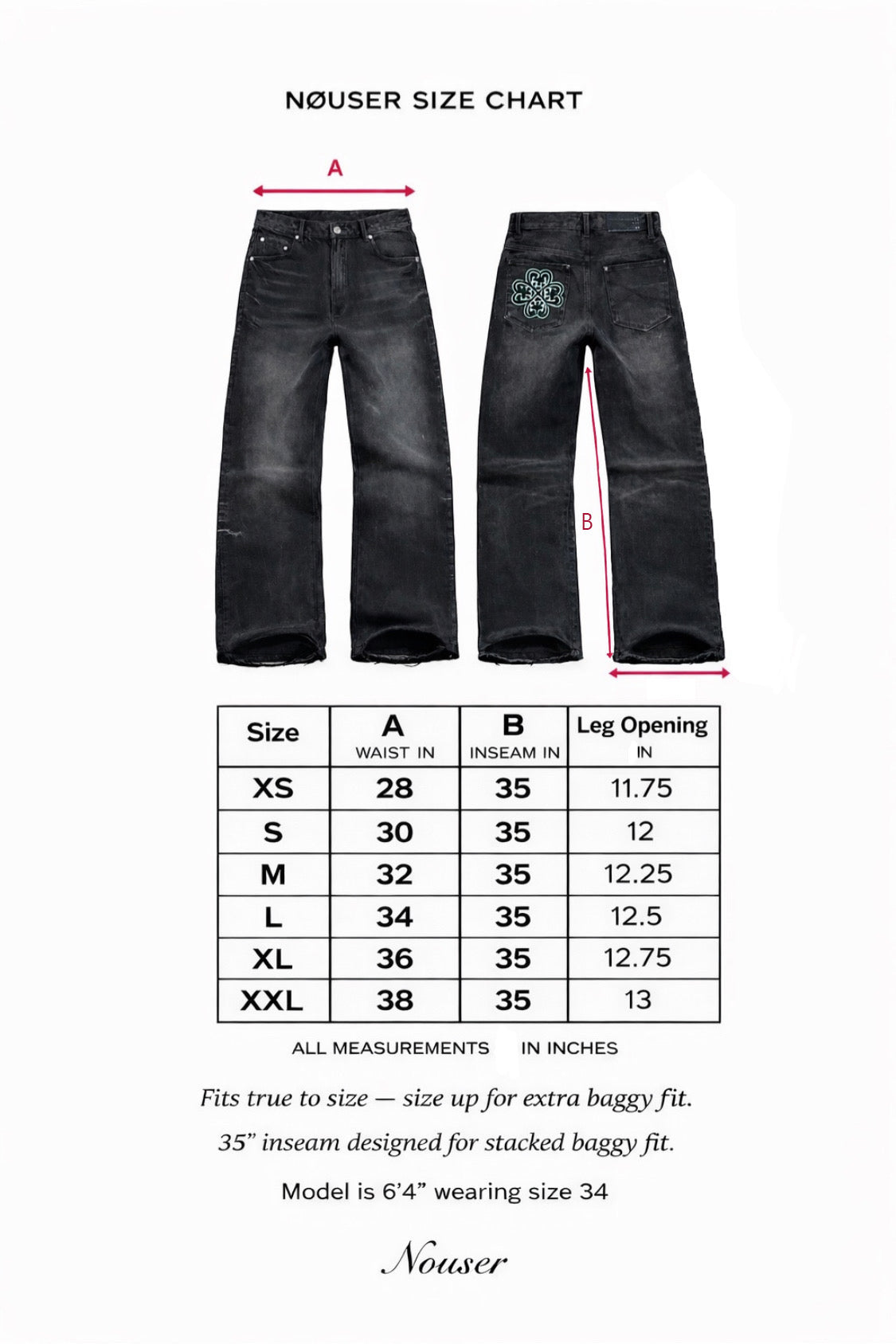 Nøuser black bootcut denim(pre order)